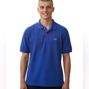 LACOSTE Mens Classic Fit Pique Polo Shirt Royal Blue Size 6 (L/XL) pique cotton